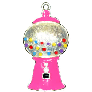 Enamel Gumball Machine Pendant 46mm x 25mm