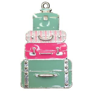 Retro Stacked Suitcase Luggage Enamel Pendant