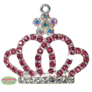Pink Rhinestone Royal Crown Pendant