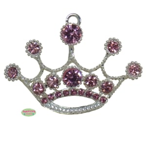 Pink Rhinestone Crown Pendant