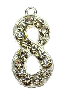 Eight 8 Rhinestone Age Pendant