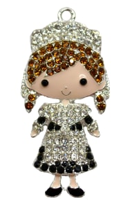 Thanksgiving Pilgrim Rhinestone Pendant
