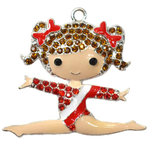 Chunky Rhinestone Gymnastics Pendant 44mm