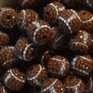 20mm Rhinestone Football Bubblegum Beads Bulk