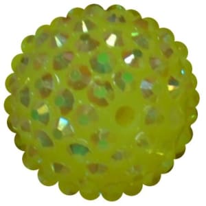 20mm Neon Yellow Rhinestone Bubblegum Beads