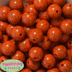 20mm Orange Gator Egg Bubblegum Bead