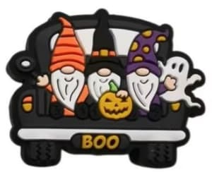 Spooky Halloween Truck filled with Gnomes Silicone Focal Bead