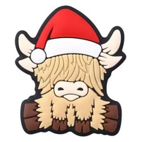 Adorable Christmas Cow Silicone Focal Bead