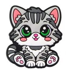 Here Kitty Kitty Silicone Focal Bead with Flower detail