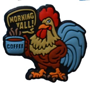 Rooster with Coffee Silicone Focal Bead