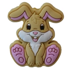 Cute Tan Bunny Silicone Focal Bead