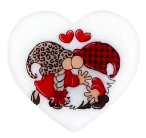 Valentine Gnome Silicone Focal Bead