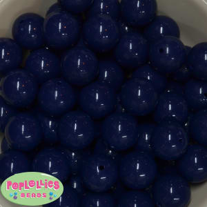 20mm Dark Navy Blue Acrylic Bubblegum Beads