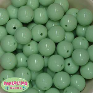 20mm Pastel Green Acrylic Bubblegum Beads Bulk