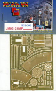 Photo of a brass photo etch detail set of the armament for a MiG-21MF Fishbed