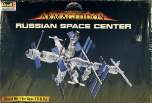 Box Art of Revell/Monogram #85-3628 Model Kit of Russian Space Center from the Movie Armageddon.