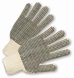 String Knit PVC-Dotted Gloves