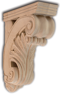 Hand Carved Acanthus Bar Bracket - From Hardware and Molding