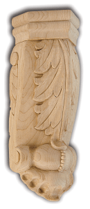Acanthus Outside Corner Corbel - Maple