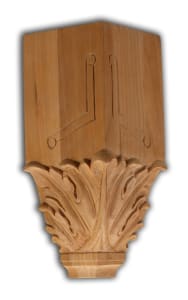 Acanthus Crown Block - Red Oak