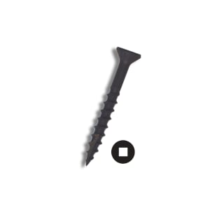 Flat Square Drive Nibbed (Type 17) Full Deep Thread Wood Screws - Jar of 1,000