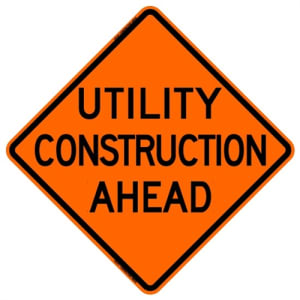 Traffic Signs - 48" Mesh Roll-Up w/ribs "Utility Construction Ahead" Sign SM4848UCAOC