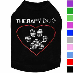 Therapy Dog Rhinestone Dog Shirt