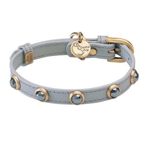 Leather Dog Collar | Cat Collar | Hematite Gemstones