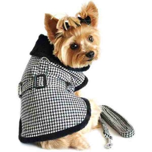 Classic Houndstooth Designer Dog Coat