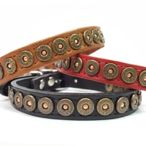 Shotgun Shell Leather Cat Collar