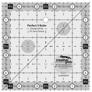 Creative Grids Quilt Ruler 6-1/2in x 12-1/2in # CGR612 – Threaded Lines
