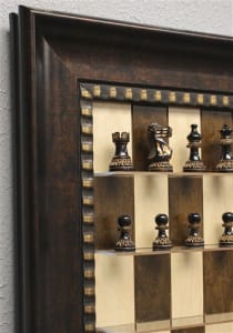 3" Burnt Set on Maple Nut board with Checkered Bronze frame