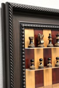 3" Burnt Set on Red Cherry board with Traditional Brown Frame