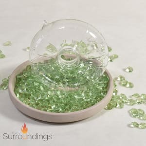 Floating glass flower ring