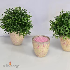 Pink Freckle Glass Votive Cup