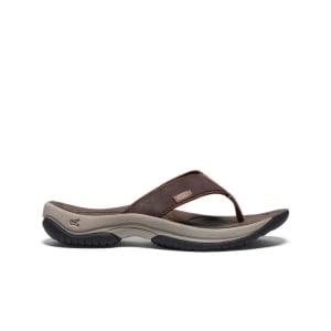 Keen Men's Kona Leather Flip-Flop Sandal (Java/Dark Earth) - 1029143