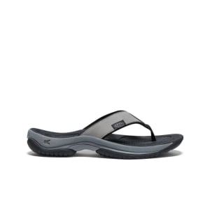 Keen Men's Kona Leather Flip-Flop Sandal (Steel Grey/Black) - 1029143