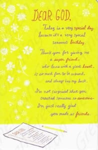 Inspirational and religious birthday card