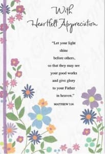 Inspirational and religious thank you card