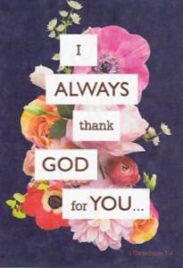 Inspirational and religious thank you card