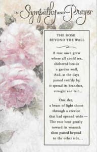 Inspirational and religious sympathy card