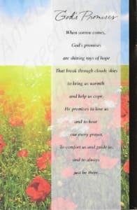 Inspirational and religious sympathy card