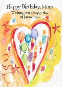 Mother Birthday Greeting Card, Mom Birthday Greeting Card