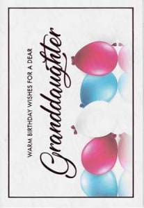 Granddaughter Birthday Greeting Card, Relative Birthday Greeting Card