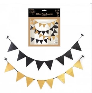 HE022-Glitter Banner-Black or Gold