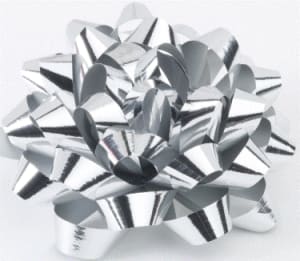 Wholesale stick on silver gift bow