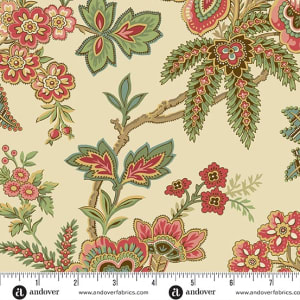 JINGLE BELL  BY THE YARD Ornamental Garden  Buttercream AW-10364-L   by Laundry Basket Quilts