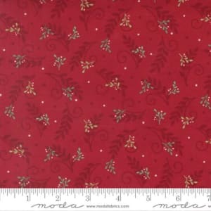 WHEN SNOW FALLS S Tossed Greenery Berry Red 56175 14 by Deb Strain