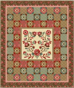 Forever Lady Jane Quilt Kit (top) Brown Border from Nancy Rink Designs