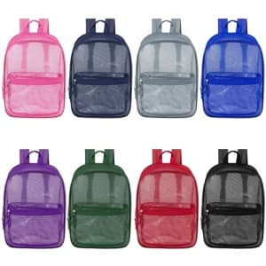 17 Inch Mesh Backpacks in Bulk Wholesale Case of 24 Assorted Colors
